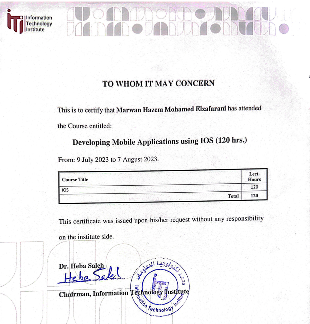 iOS Development at ITI