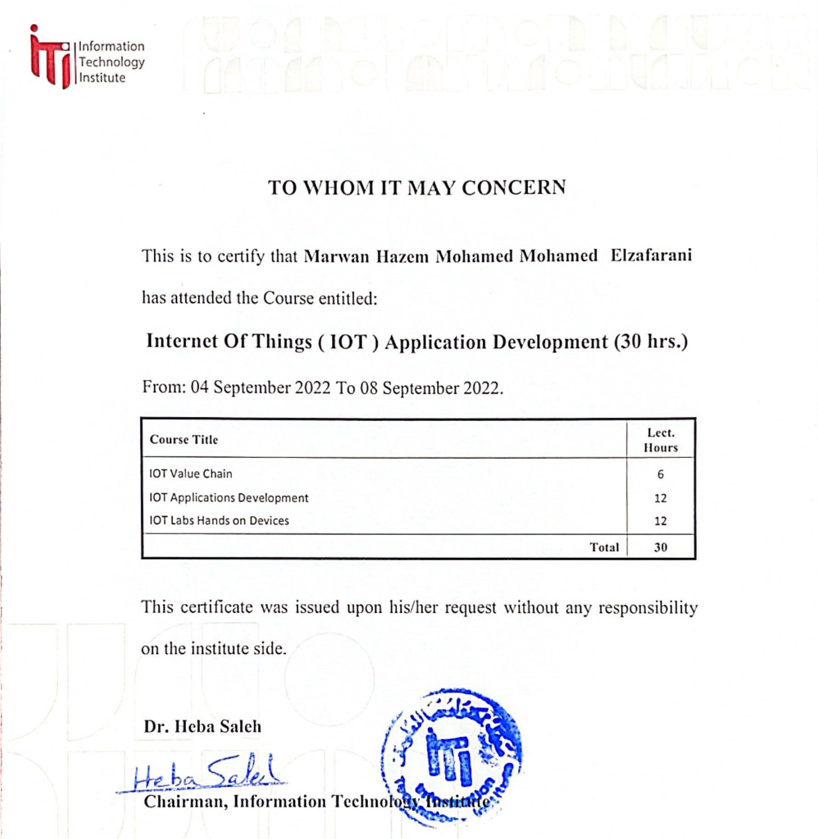 IoT development at ITI
